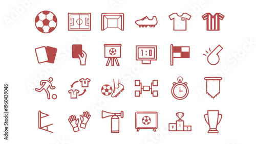 Thin line sports icons set, perfect for minimal and modern design projects.