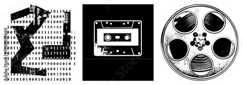 Stylized letter Z formed from binary digits, tech symbol, digital typography, glitch art, data visualization, vector graphic.