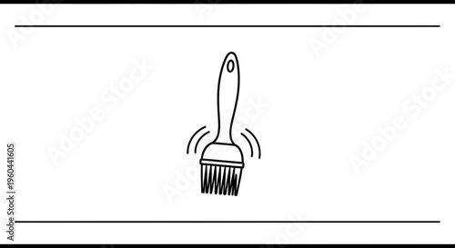 Dynamic outline illustration of a versatile utility brush depicting cleaning, painting, or