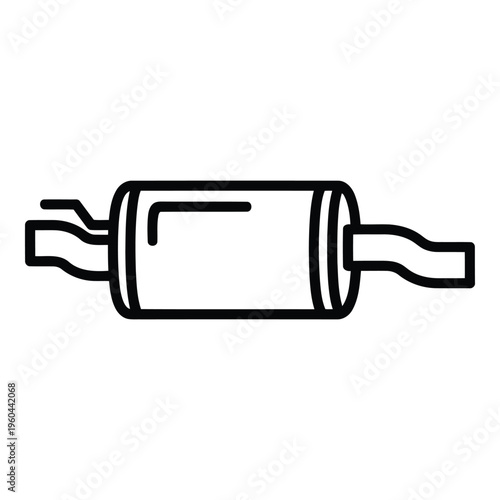 Black and white car exhaust pipe.