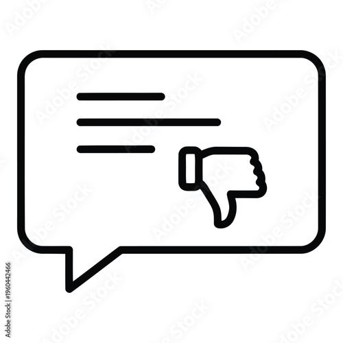 Black and white disapproval speech bubble.