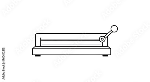 Essential office guillotine paper cutter line icon for precise document trimming tasks