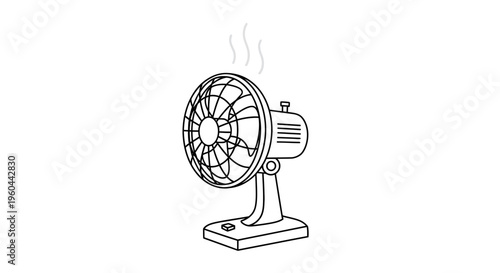 Overheating electric fan experiencing a malfunction and emitting smoke, requiring urgent repair or