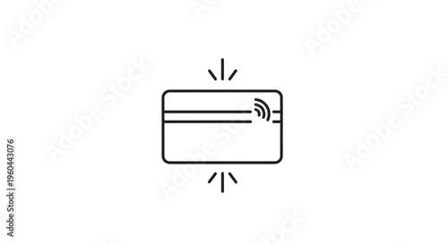 Streamlined contactless payment card symbol for modern secure digital transactions