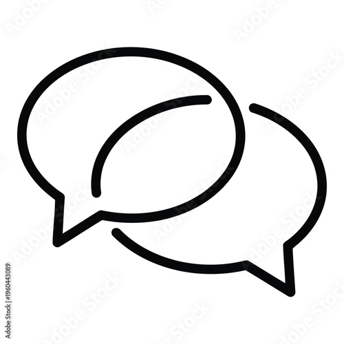 Black and white speech bubbles icon.