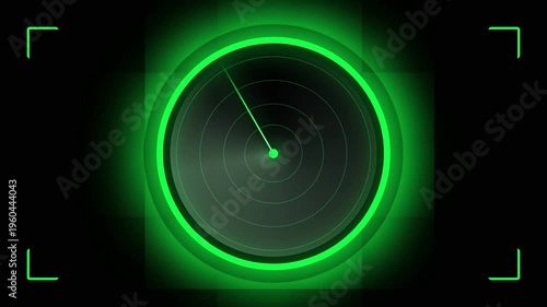 Digital Radar Interface Showing Target Detection and Tracking.