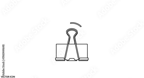 Streamlined office essential: a minimalist line art binder clip for efficient document organization