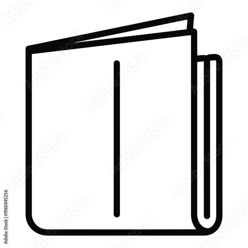 Book Icon Simple Line Drawing.