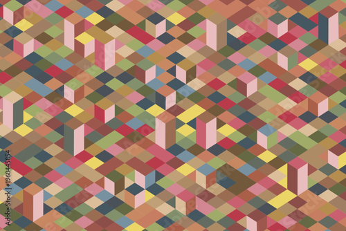 A colorful vector artwork featuring a warm block pattern background, offering a dynamic and engaging texture ideal for digital design, web layouts, and modern creative projects.