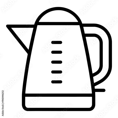 Electric Kettle Line Icon Appliance Design