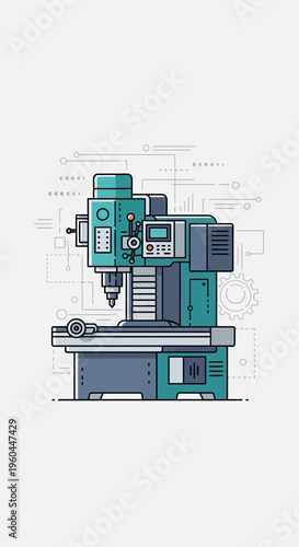 Precision Industrial Milling Machine Engineering Design For Manufacturing Industry