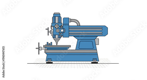 Precision Milling Machine Illustration For Industrial Applications