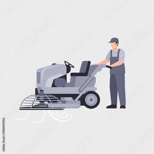 Professional Cleaner Operating Advanced Floor Polishing Machine For Immaculate Shine