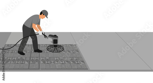 Professional Concrete Polishing And Finishing With Power Trowel Machine