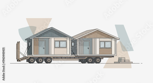 Modular Homes Transported On Flatbed Trailers