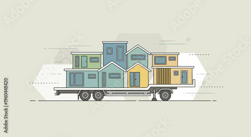 Modular Homes Transportation On Trailer For Relocation Or Construction