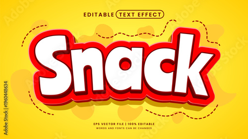 Snack 3d editable text effect delicious product template