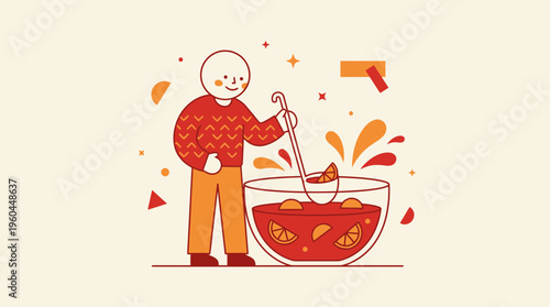 Person Preparing Refreshing Fruit Punch For A Festive Gathering