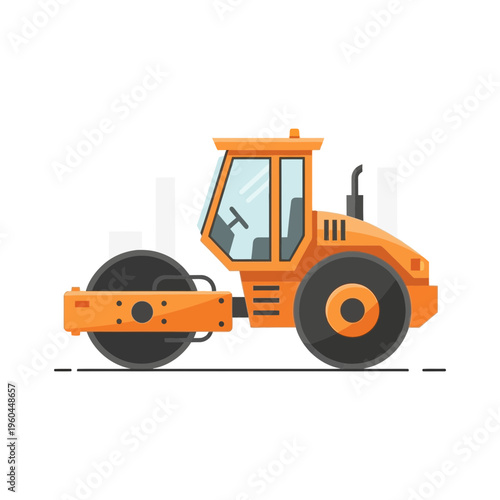 Orange Heavy Duty Road Roller For Compacting Surfaces
