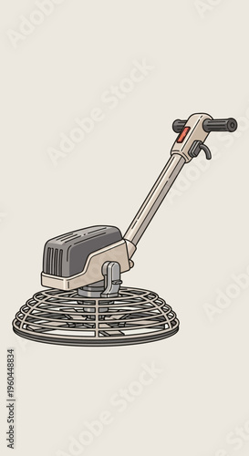 Polished Concrete Floor Machine Illustration Industrial Equipment Detailed