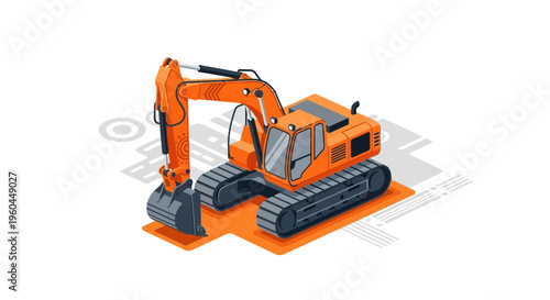 Orange Construction Excavator Machine Ready For Heavy Duty Work