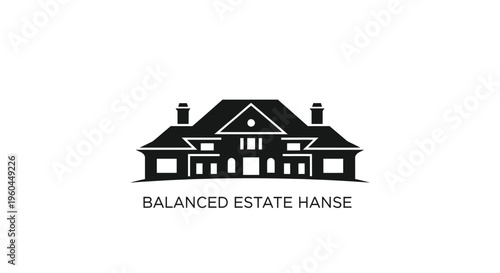 Modern Luxury Estate Silhouette Logo, Real Estate Business Symbol