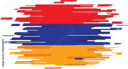 Armenia Flag Abstract Speed Motion Effect Design Dynamic Horizontal Stripes Vector Graphic Illustration Symbol Icon