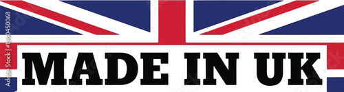 Made in UK Label Design with British Flag Motif for Product Packaging and Branding Assets