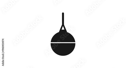 Black enema bulb syringe icon on white background, medical symbol