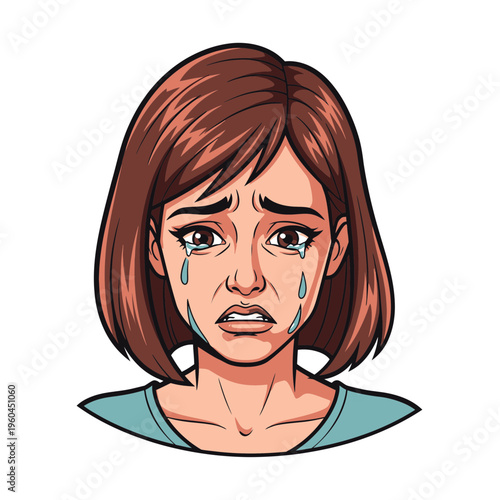 Sad woman crying tears of sorrow 1.