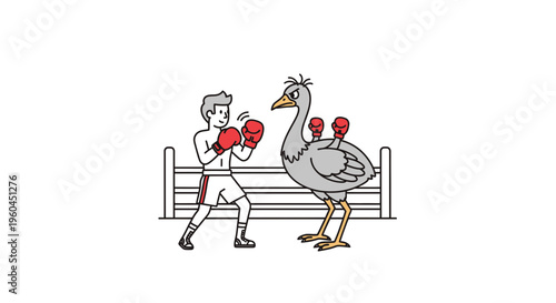 Unconventional Boxing Match: Human Versus Aggressive Feathered Foe in the Ring