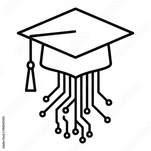 Graduation Cap with Circuit Board.