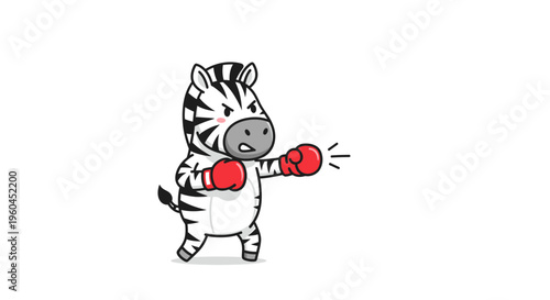 Animated zebra character with red boxing gloves poised to deliver a powerful punch