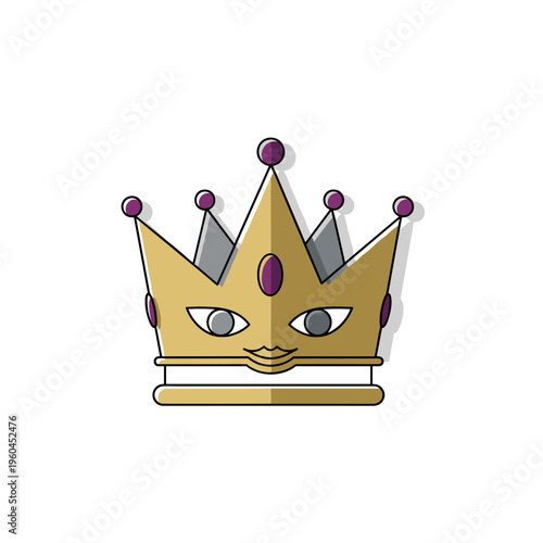 Cartoon crown with smiling face.
