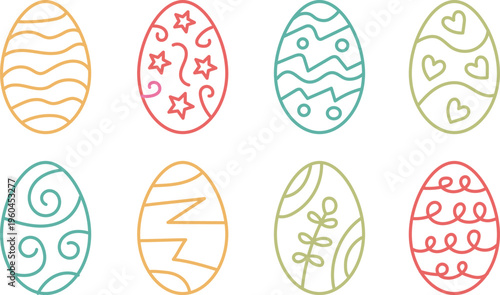 Colorful Easter egg with decorative pattern, perfect for spring holiday designs, greeting cards, kids activities, and festive creative projects.