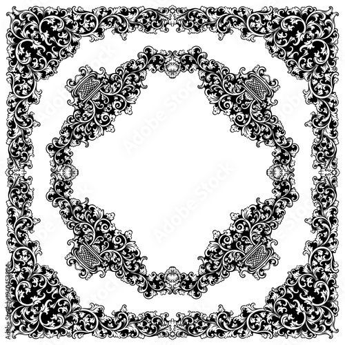 Vintage ornamental frames for artwork, wedding invitations