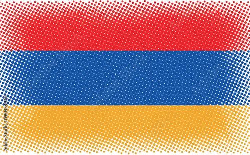 Armenia National Flag Design Featuring Creative Halftone Dot Pattern Effect On White Background Graphic Element