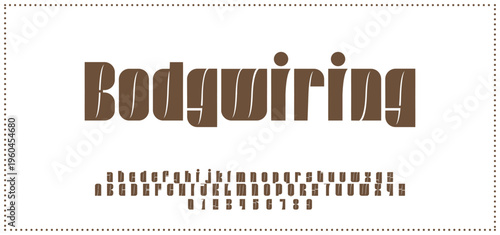 Round, Abstract technology science alphabet font. digital space typography vector illustration design