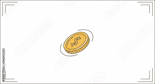 Dynamic golden dollar coin animation representing financial movement and wealth generation concepts