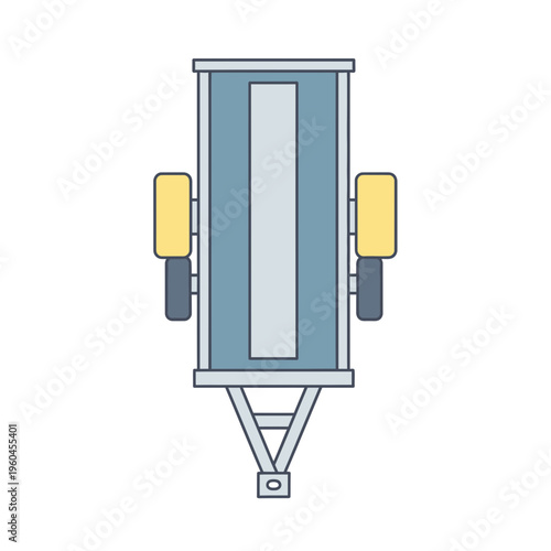 Top View Of A Small Utility Trailer With Yellow Fenders And A Hitch
