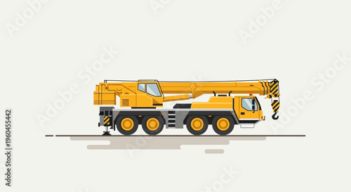 Robust Yellow Mobile Crane For Heavy Lifting And Construction Projects