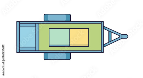 Simple Flat Illustration Of A Trailer Top View
