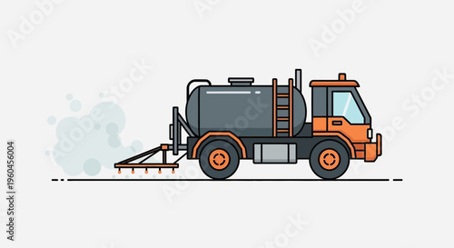 Specialized Tanker Truck For Spraying Operations And Road Maintenance