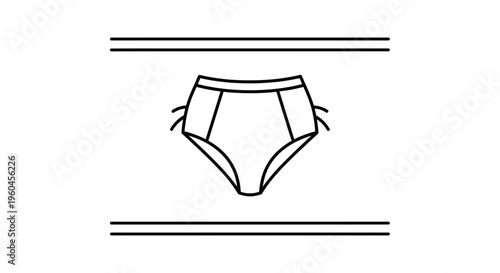 Line art icon of women's high-waisted briefs with adjustable side ties representing swimwear and