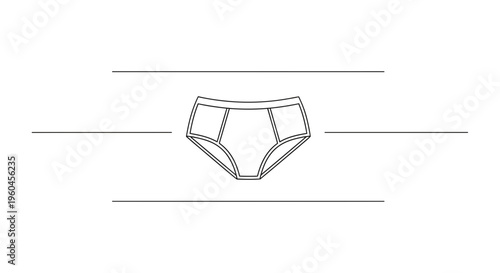 Minimalist outline drawing of comfortable undergarment for daily wear essentials