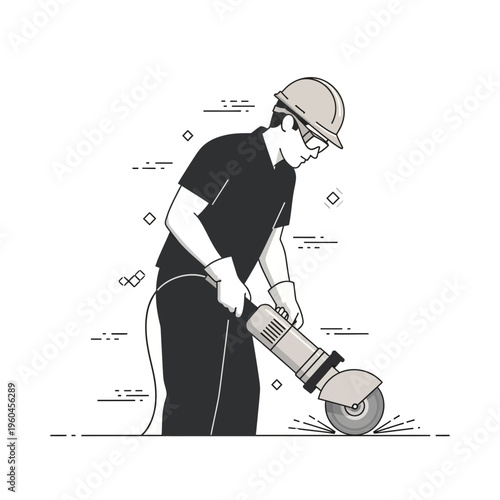 Skilled Craftsman Utilizing A Grinder For Precision Metalwork And Industrial Projects