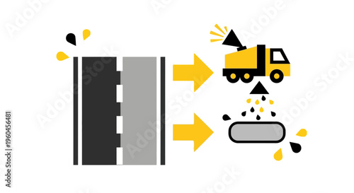 Road Maintenance And Repair Process Illustration