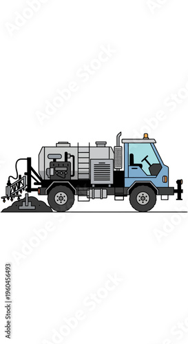 Urban Maintenance Street Sweeper Truck Illustration For City Services