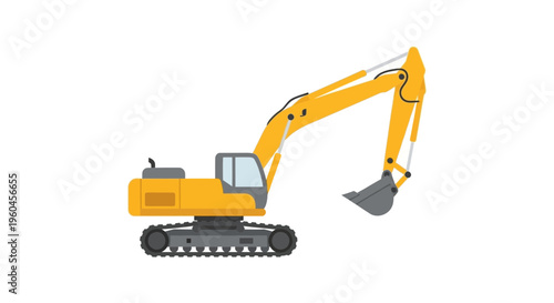 Striking Yellow Excavator Machine For Heavy Construction Projects