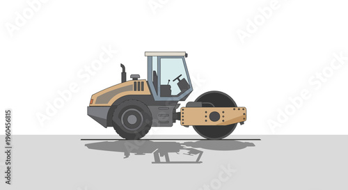 Vector Illustration Of A Compactor Machine On White Background